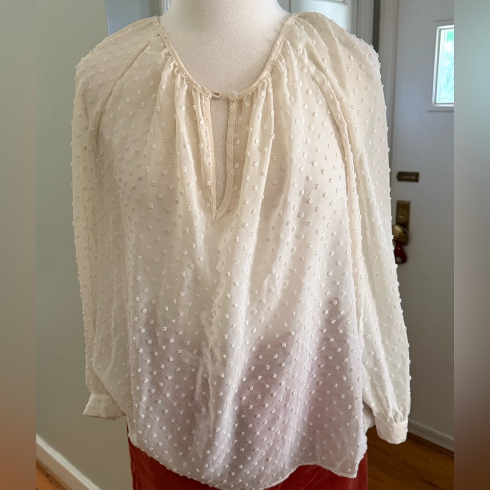 J. Crew Cream Textured Blouse